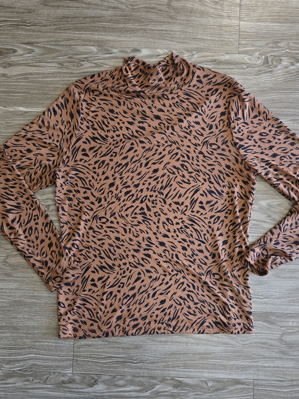 a new day Long Sleeve Cheetah Print Long Sleeve Blouse